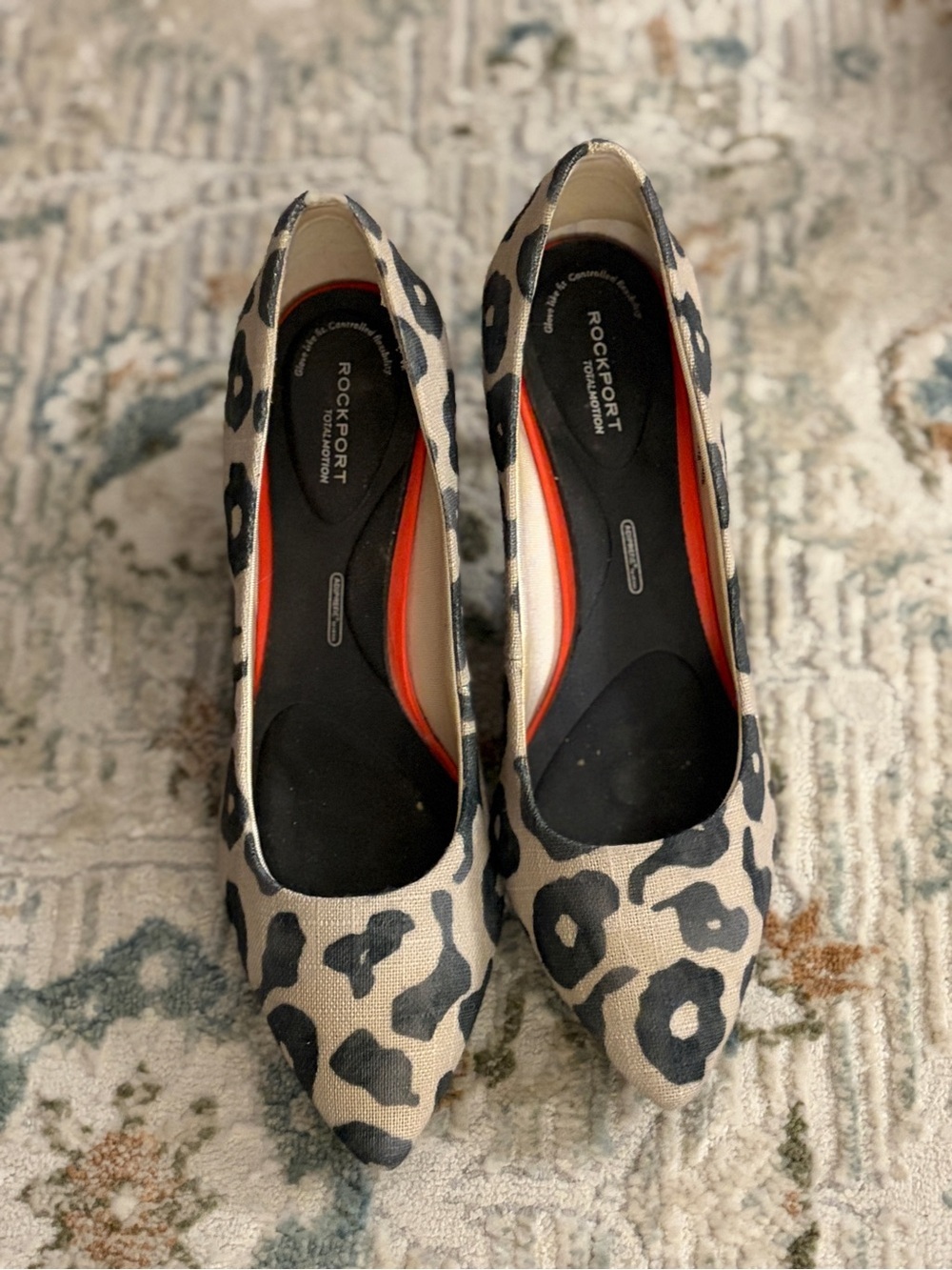 Rockport Women's Leopard-Print Pointed Heels - Black and Cream